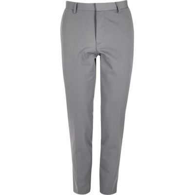 Grey skinny suit trousers